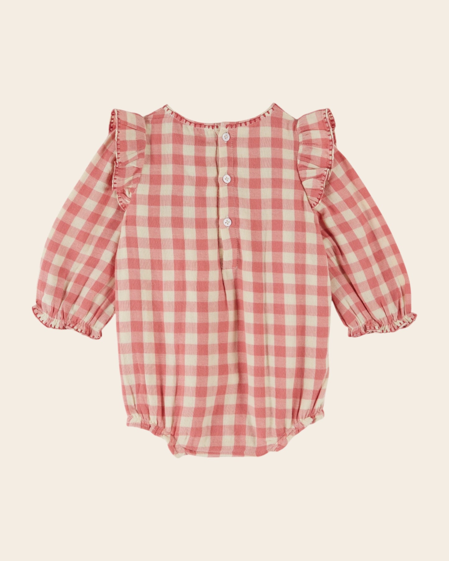 pink gingham check combibloomer