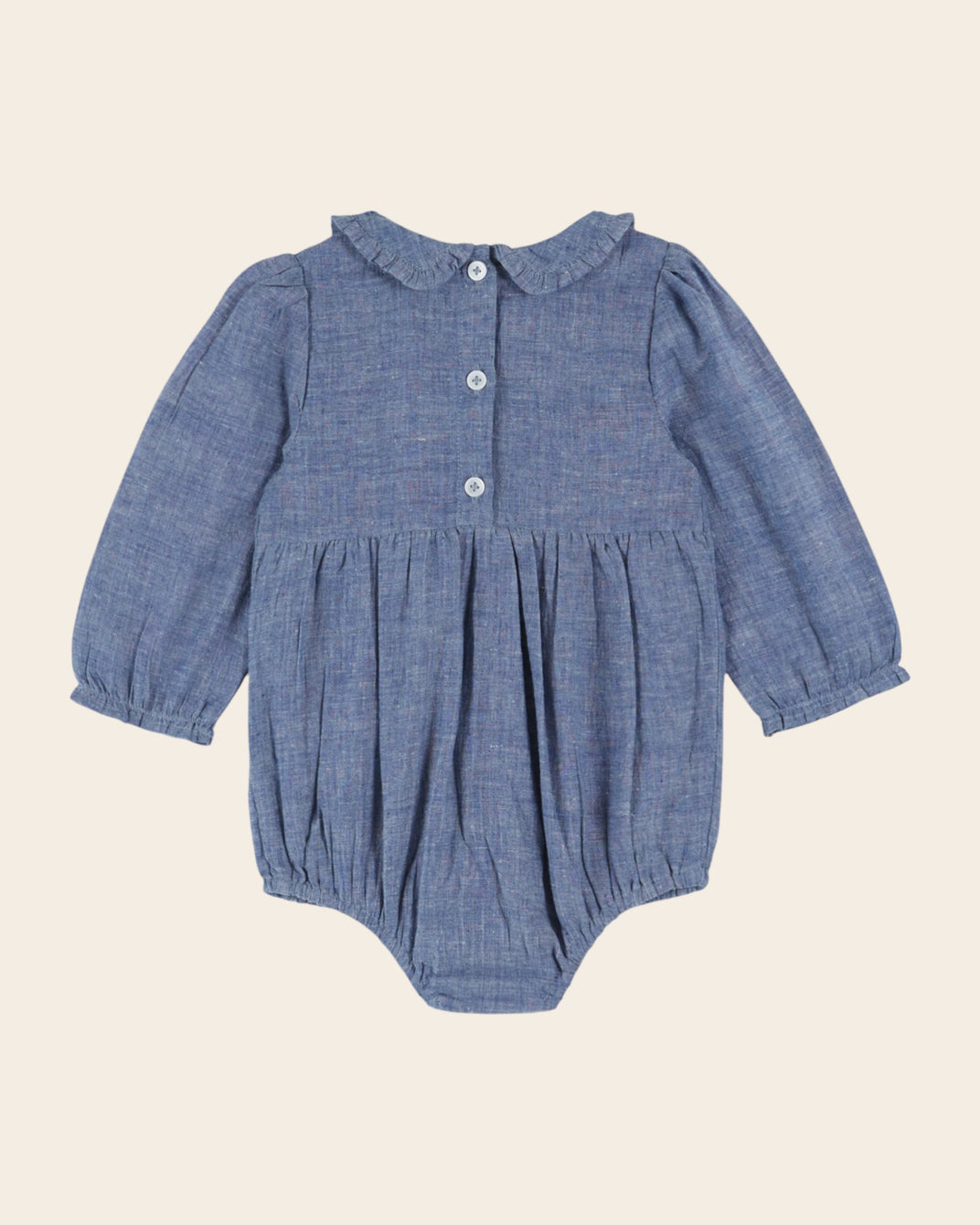 Combibloomer smocké chambray