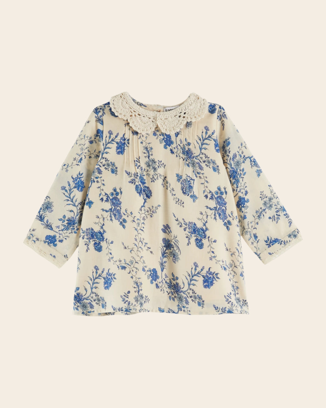 Robe bébé col crochet orchid bleu