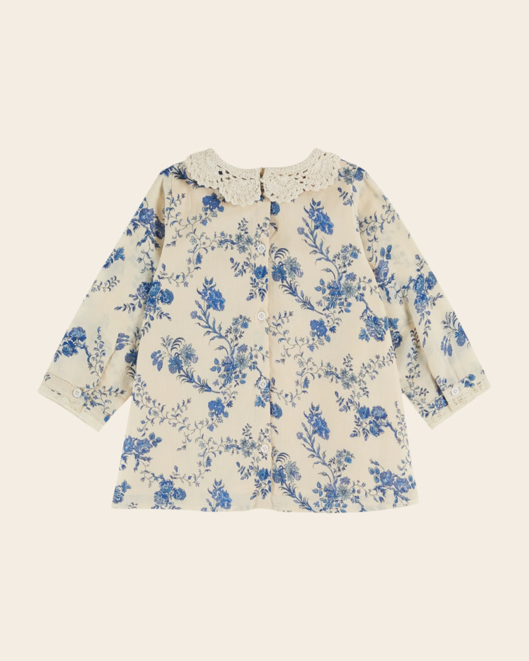 Robe bébé col crochet orchid bleu