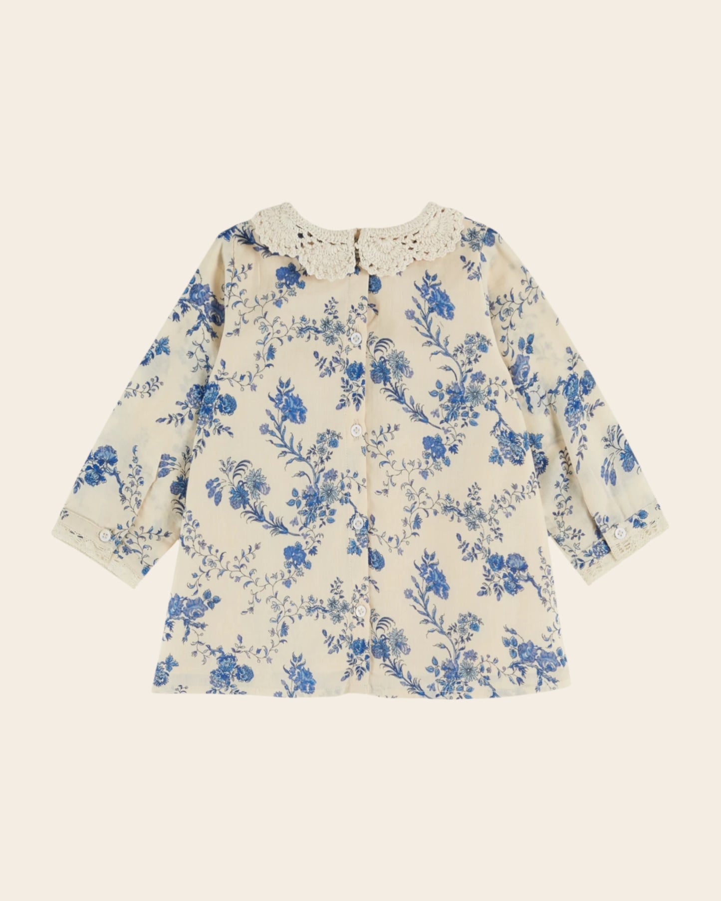 Robe bébé col crochet orchid bleu