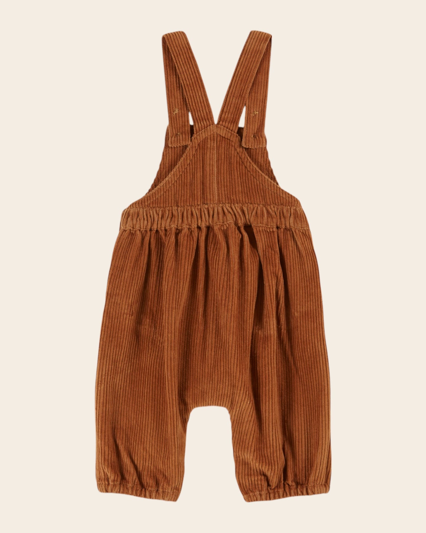 pecan velvet baby overalls