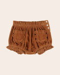Bloomer velours poches fleurs caramel