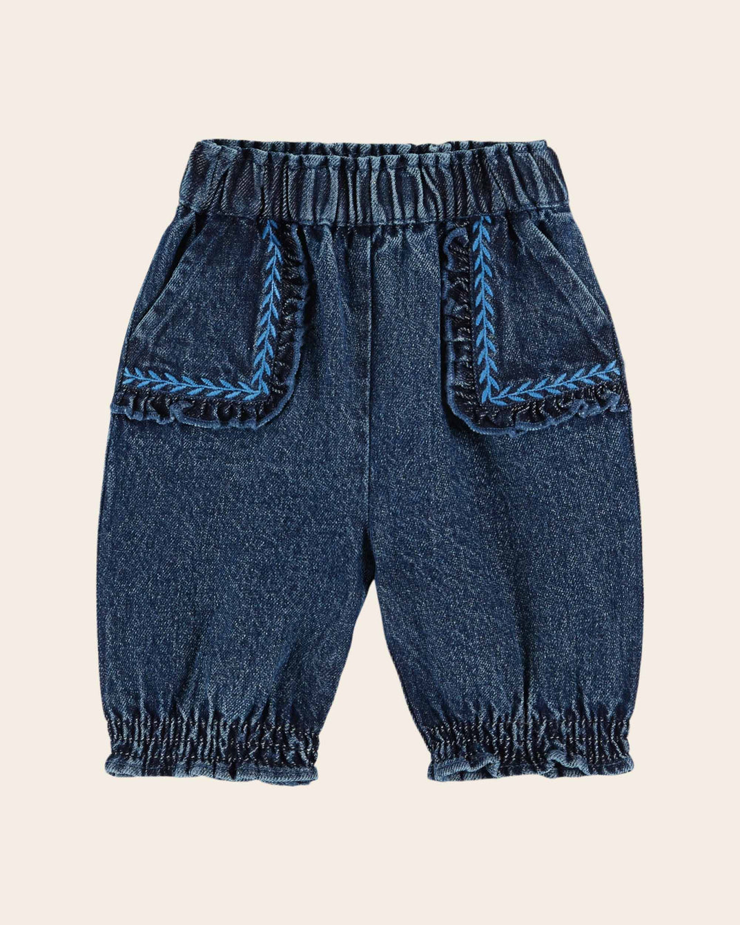embroidered denim pants denim