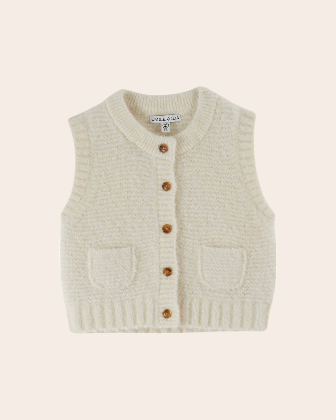 Cardigan sans manches ultra doux écru