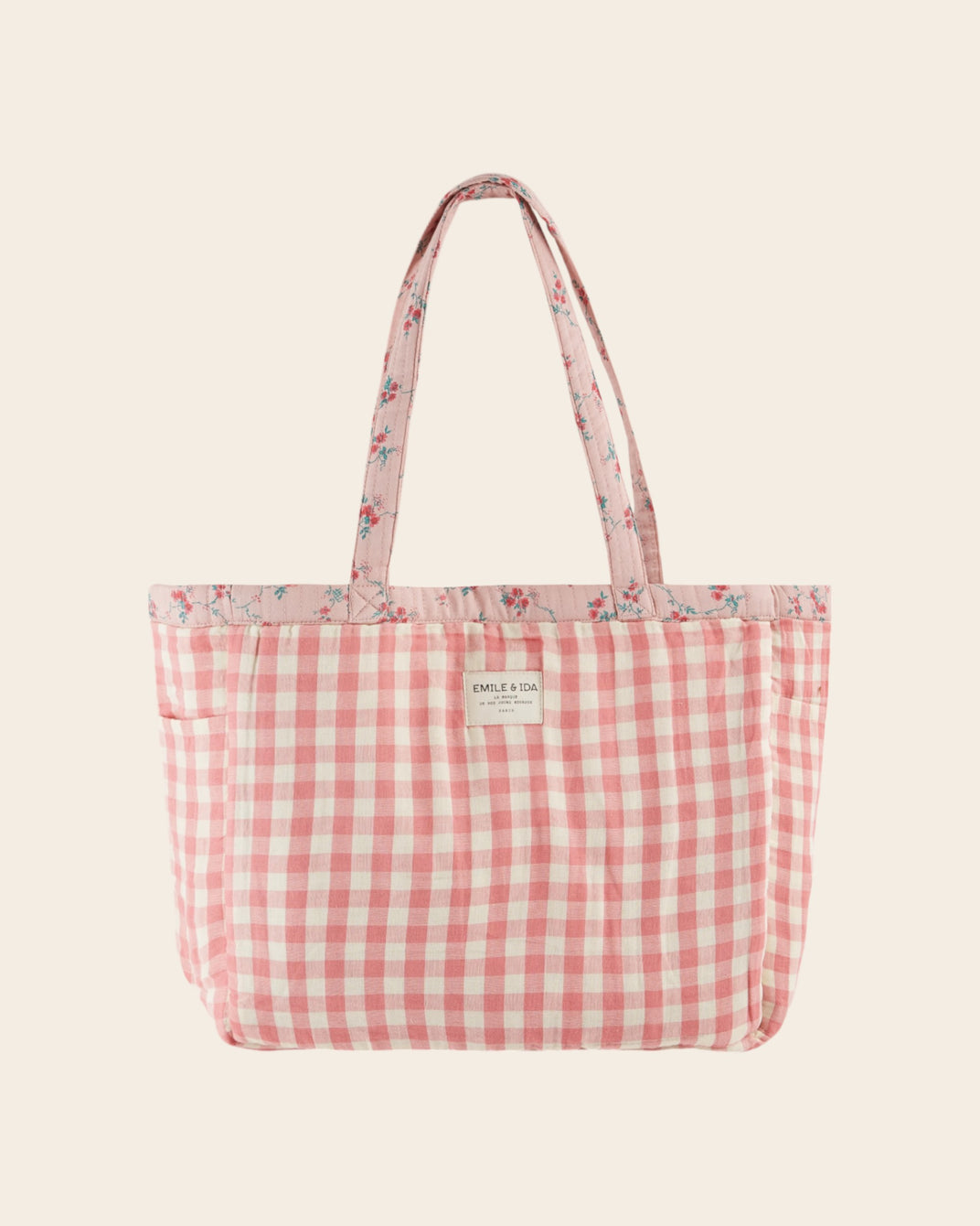 Grand cabas réversible rose