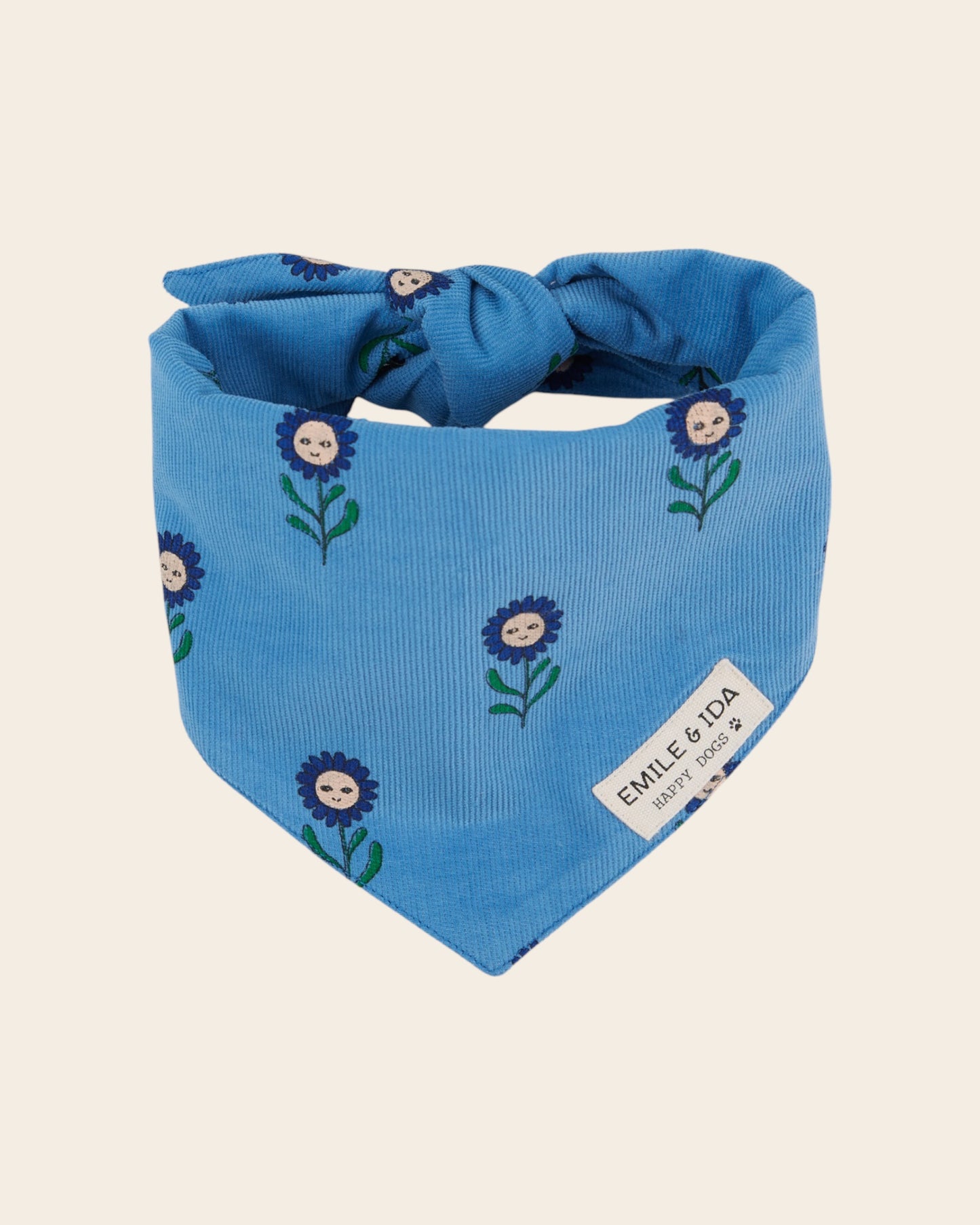Bandana chien marguerite bleu