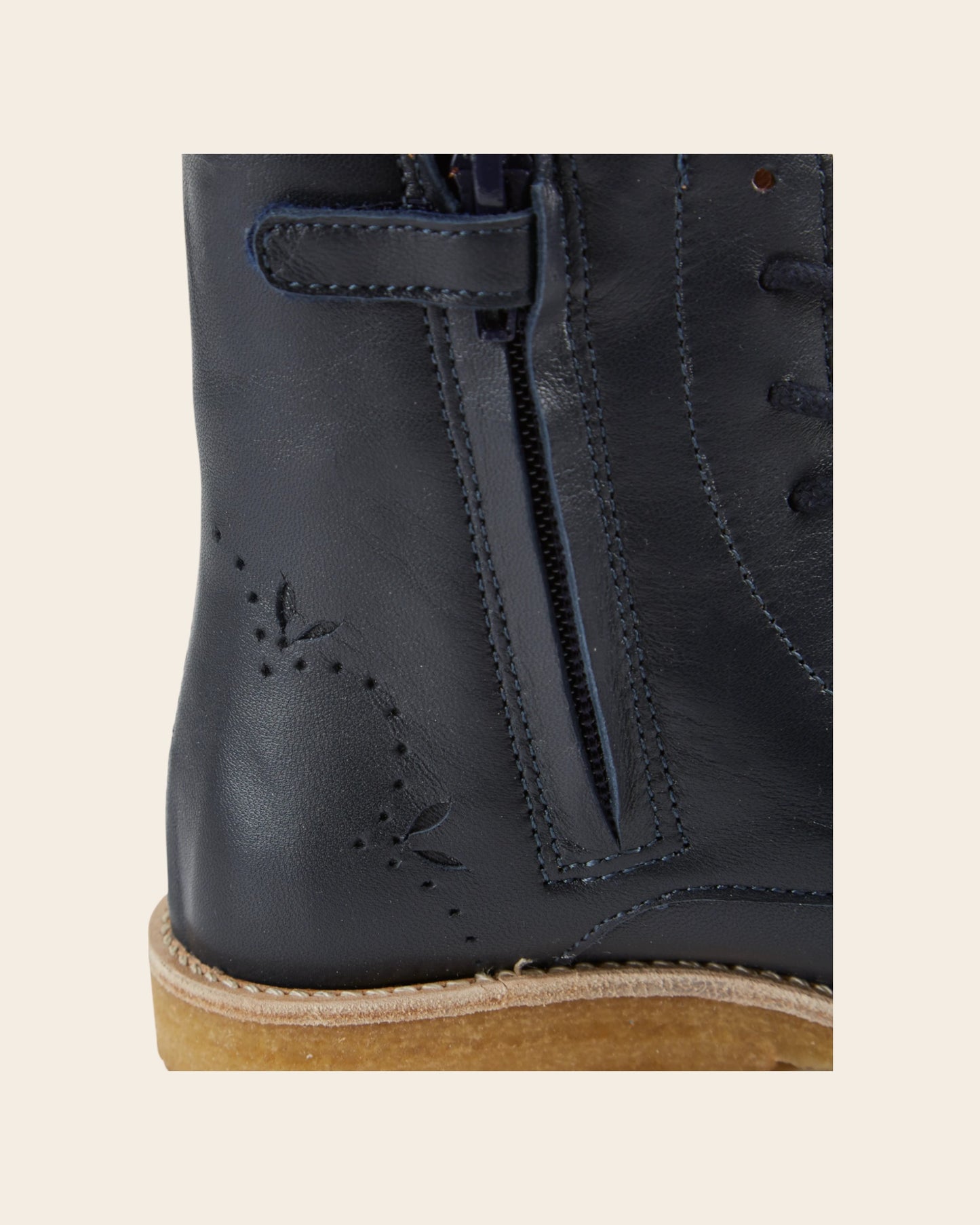 navy lace-up boots