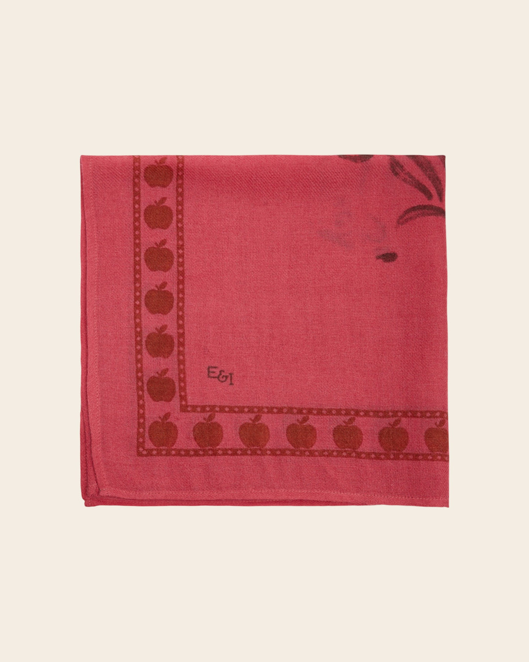 Foulard écureuil rose 50 x 50 cm