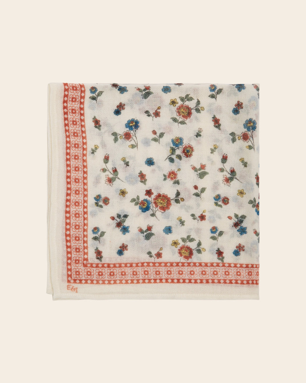 embroidered scarf 50x50 camellia