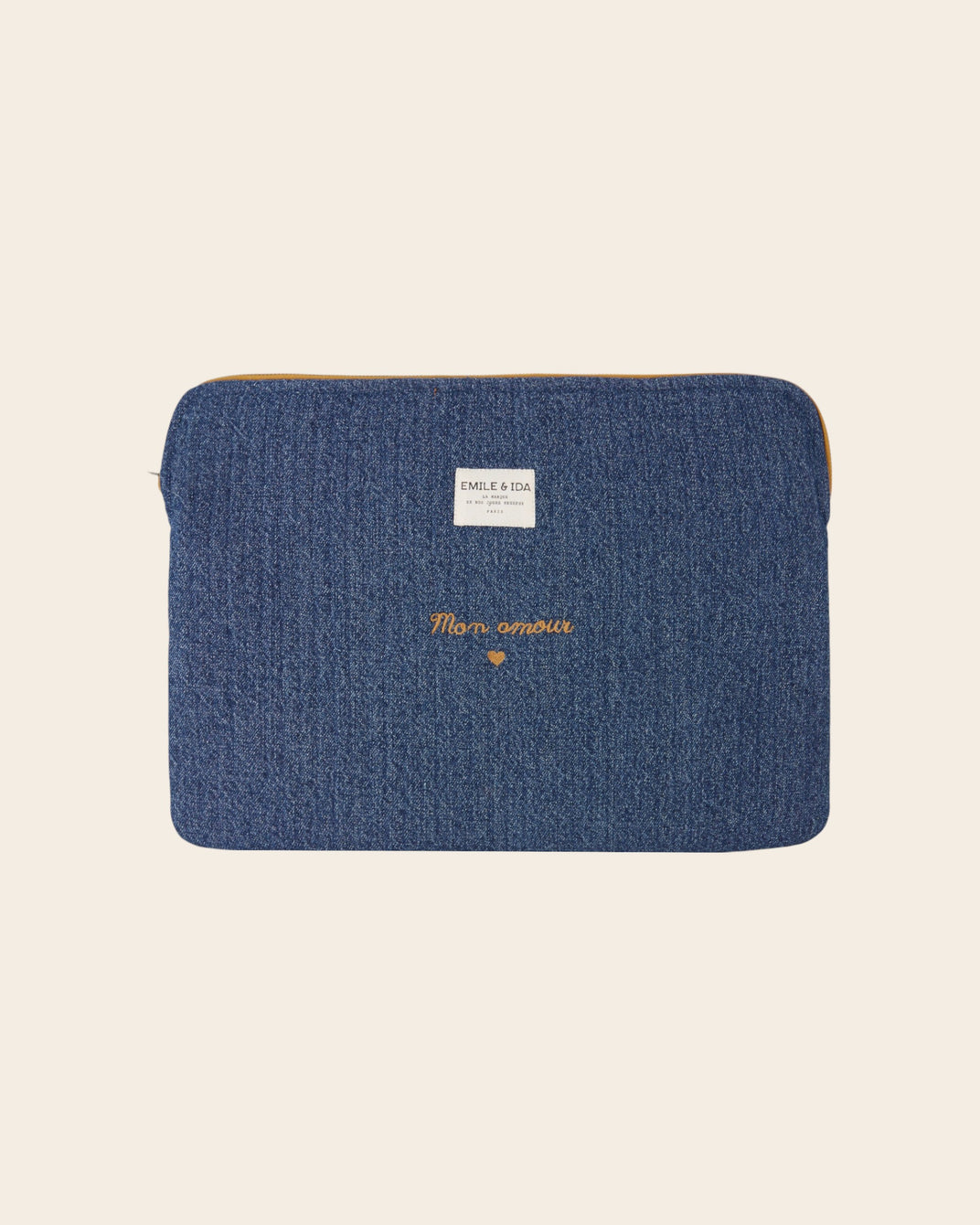 Pochette d'ordinateur denim bleu