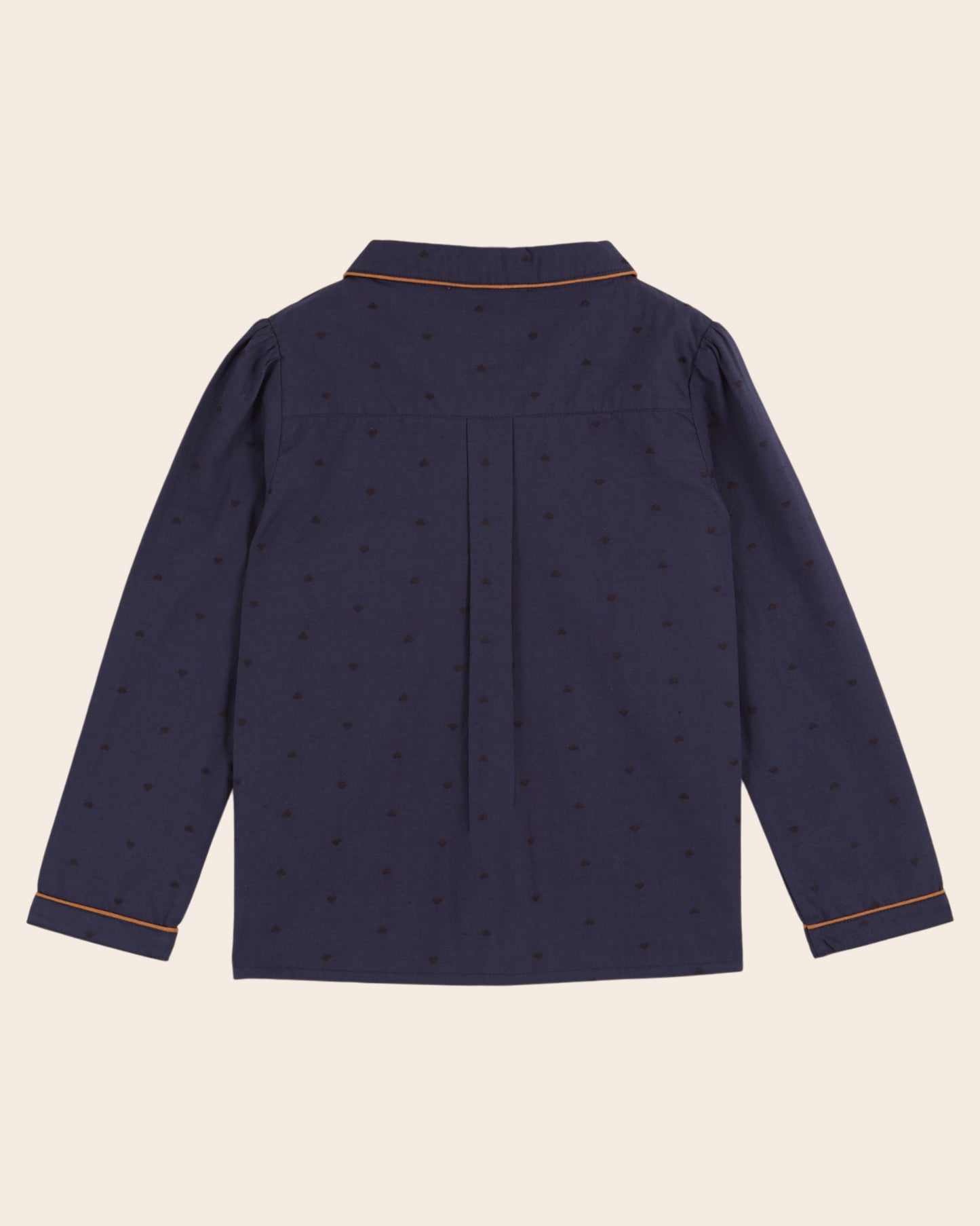Pyjama fille coeurs brodés navy