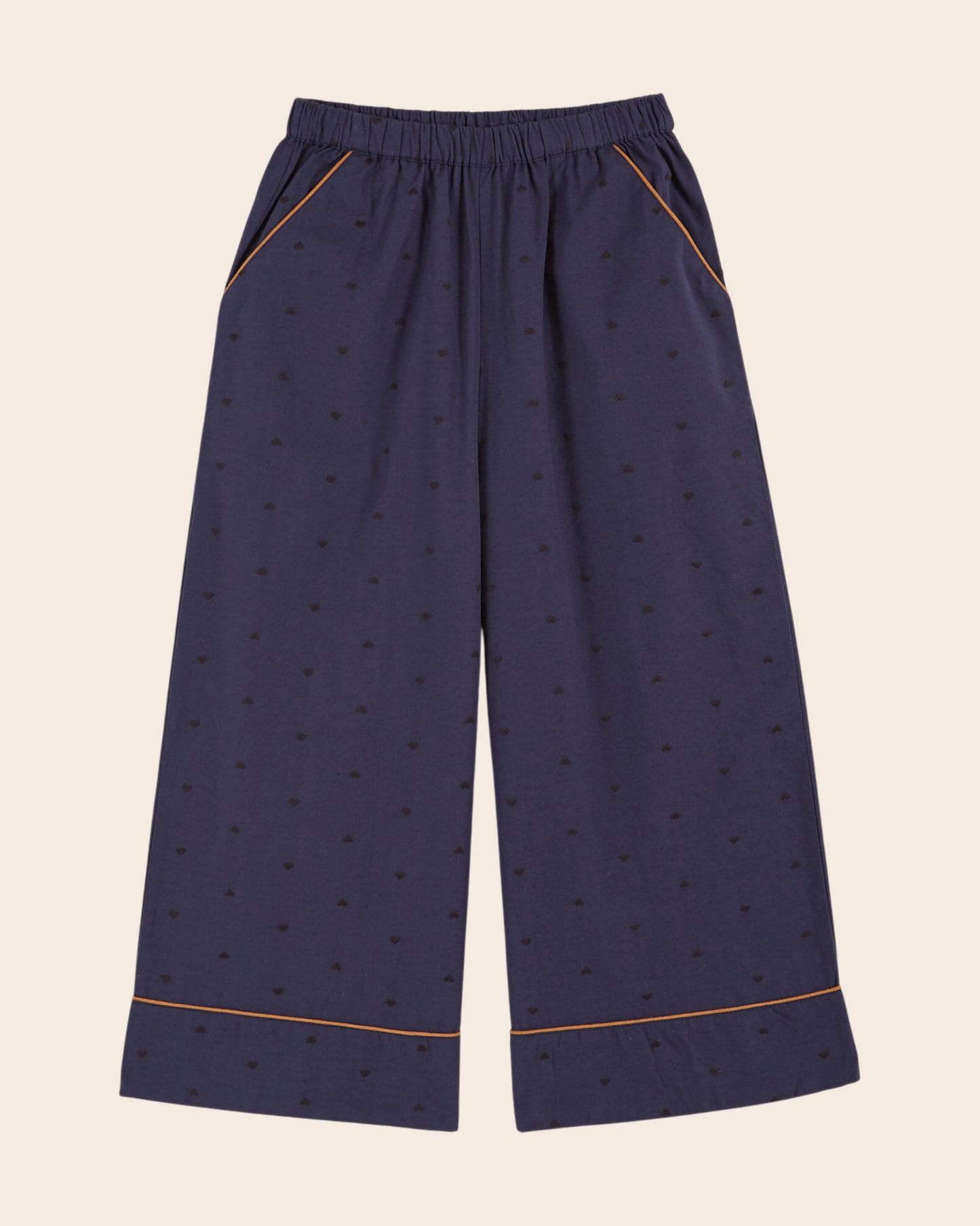 Pyjama fille coeurs brodés navy