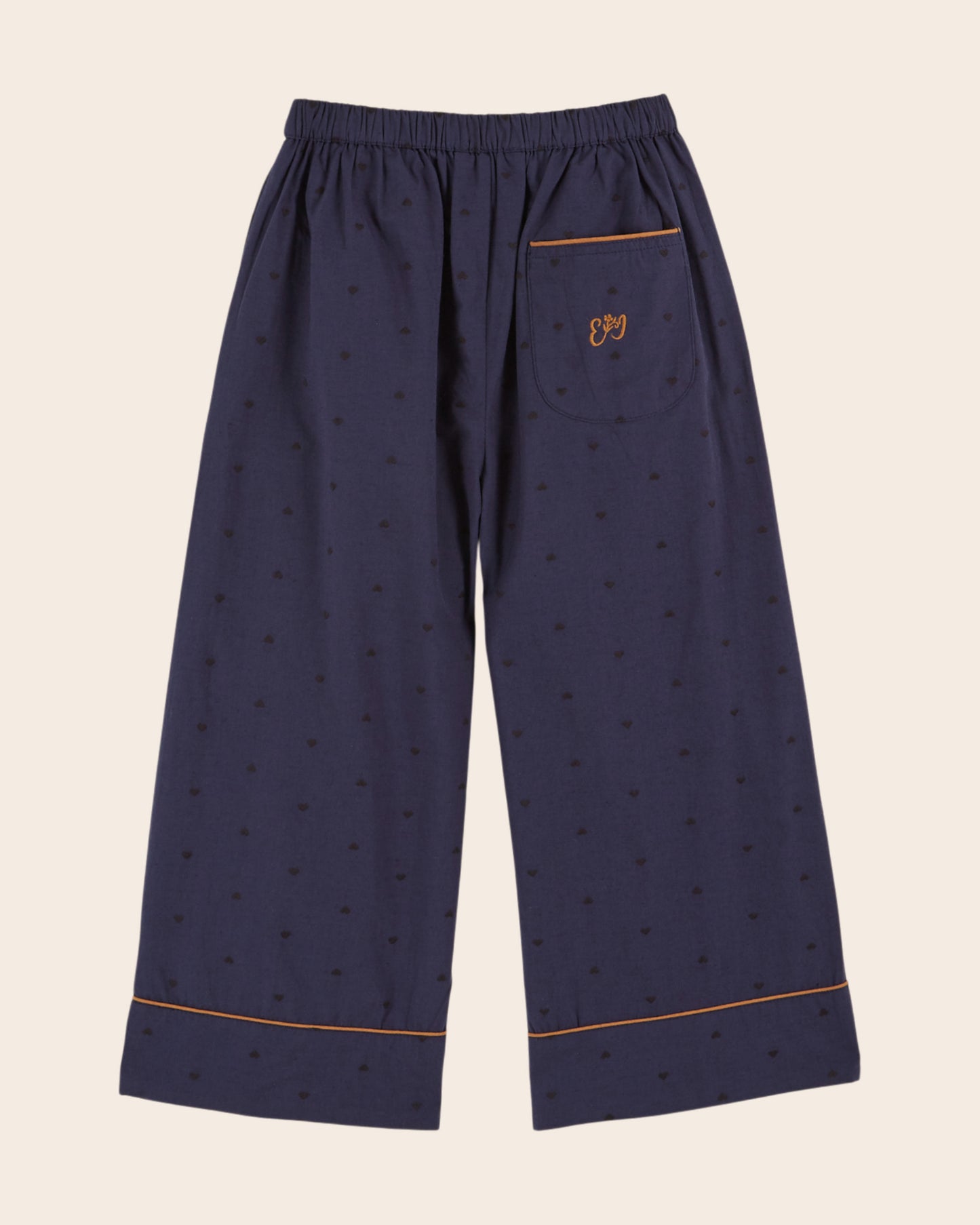 Pyjama fille coeurs brodés navy
