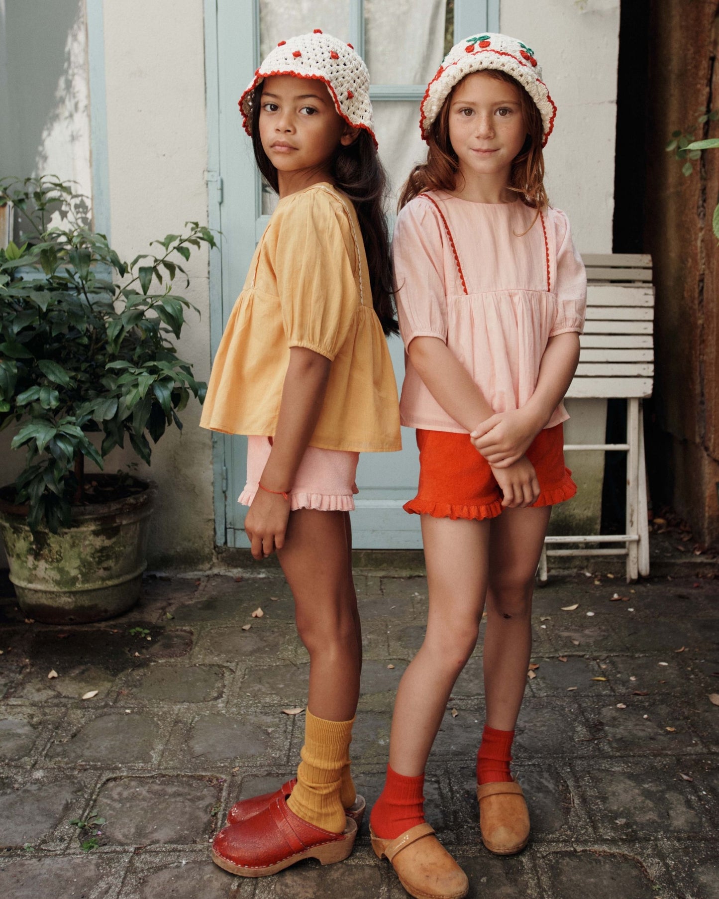 Short - Éponge volanté rouge