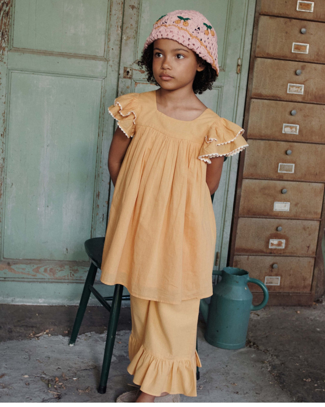 Robe - Voile de coton jaune