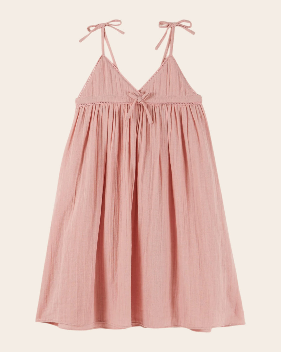 Robe - Bretelles noeuds rose