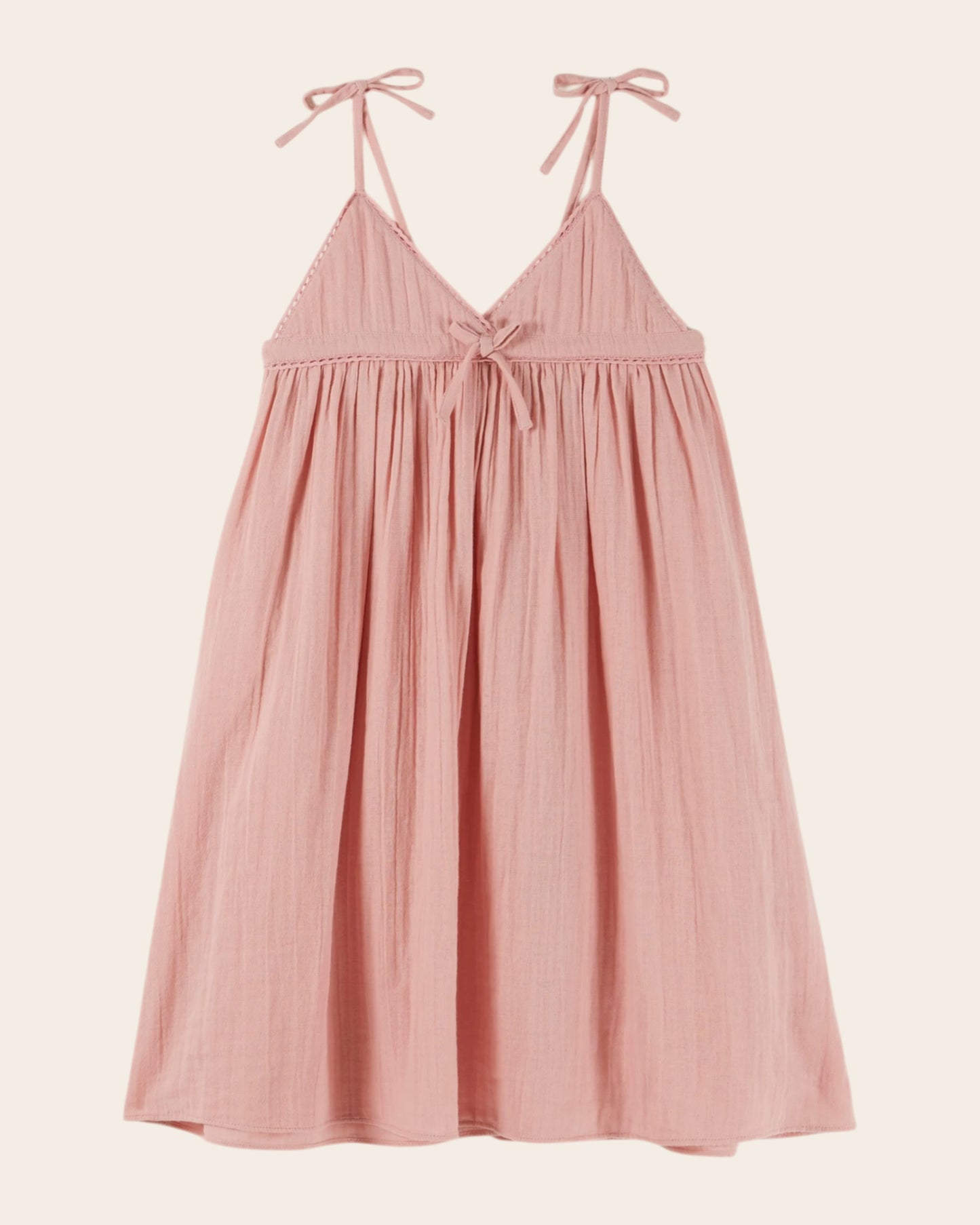Robe - Bretelles noeuds rose