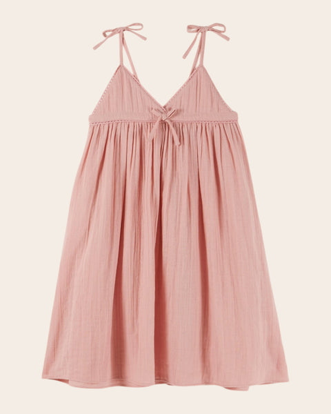 Robe - Bretelles noeuds rose