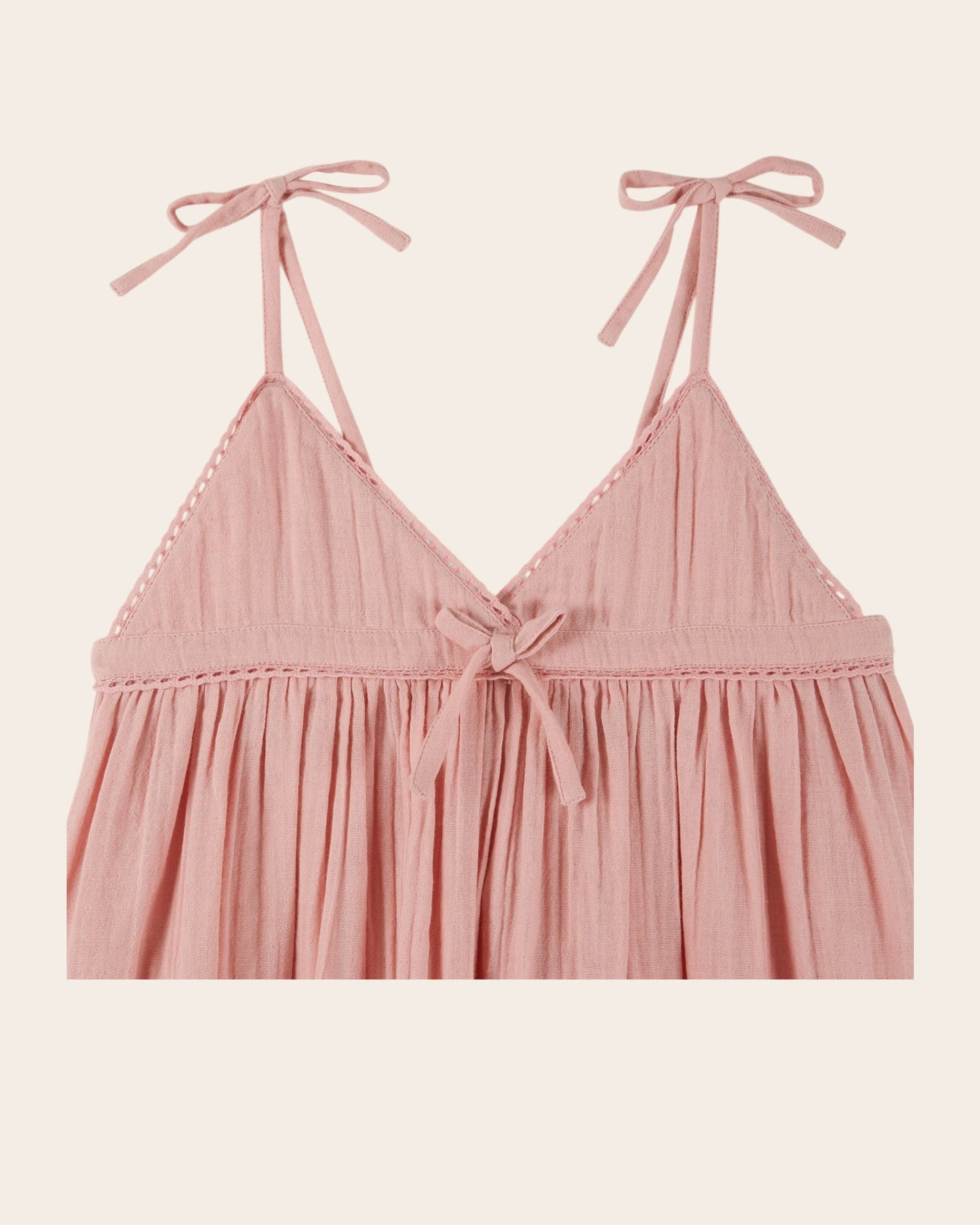 Robe - Bretelles noeuds rose