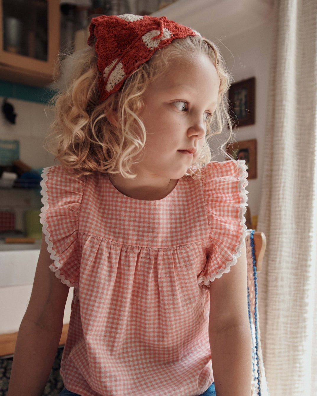 Blouse - Volanté vichy rose