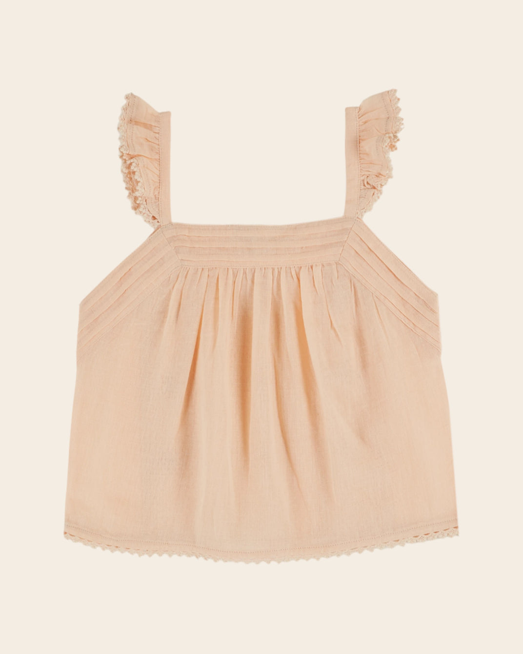 Top - Dentelle brodé abricot