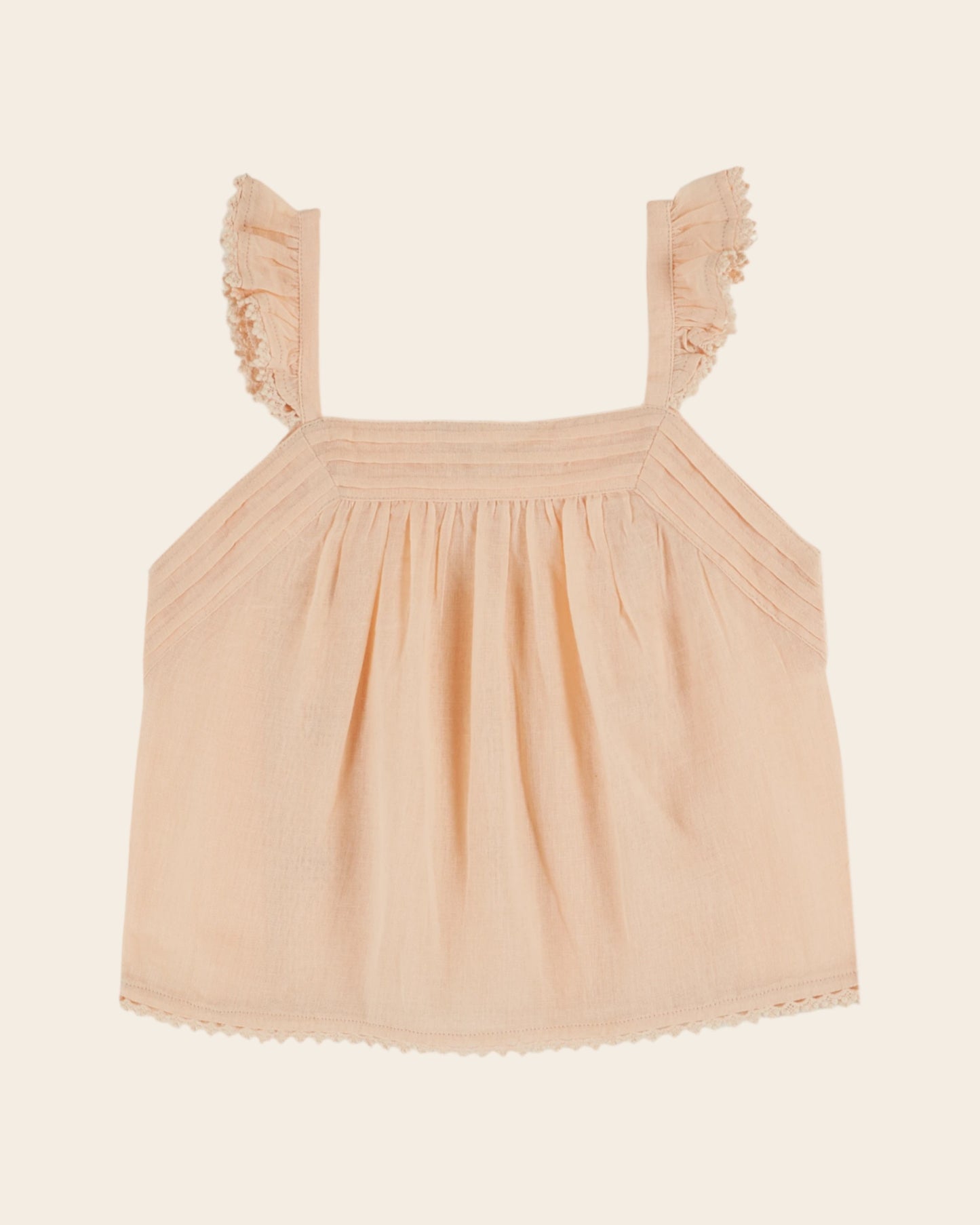 Top - Dentelle brodé abricot