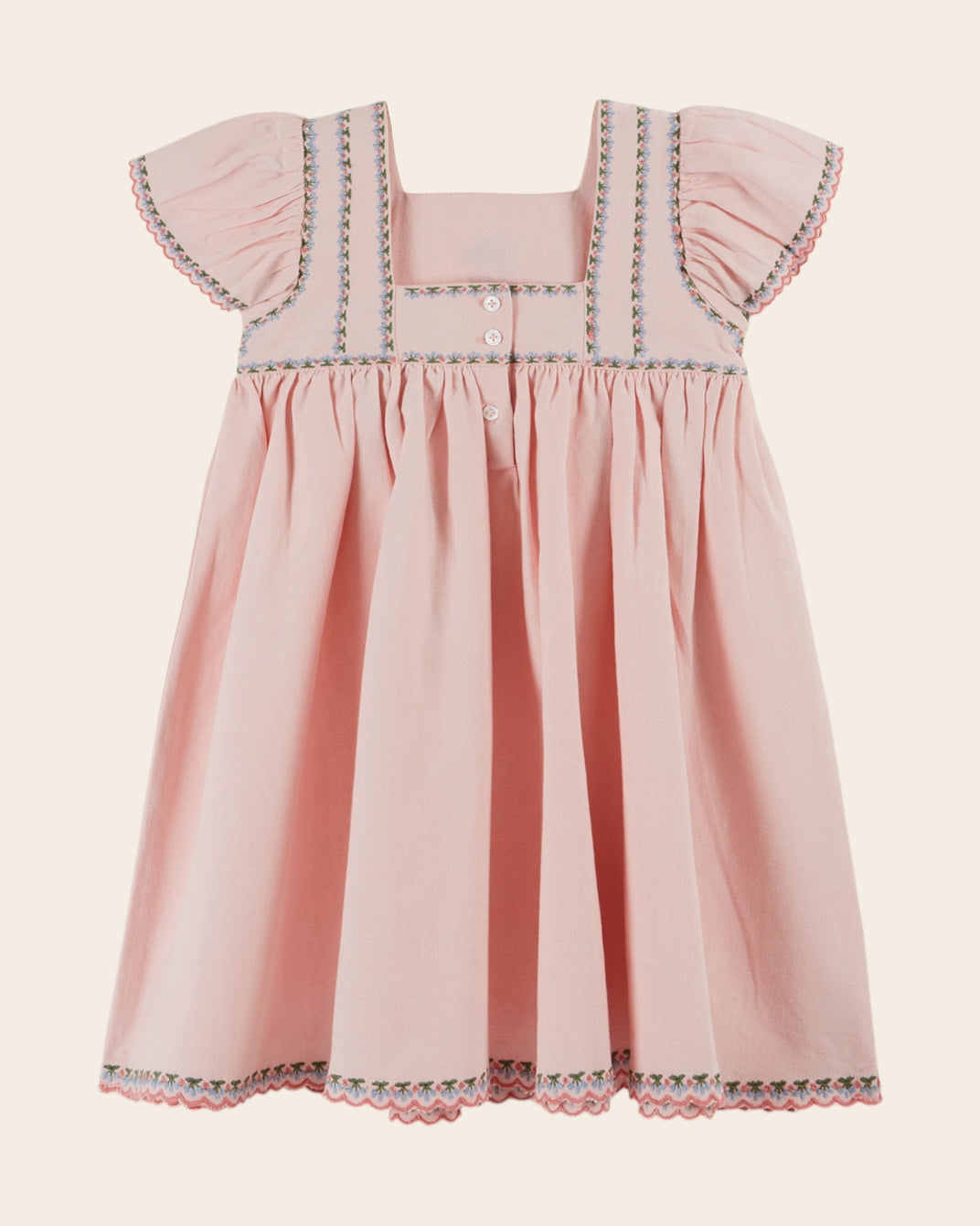Robe - Brodé cerises rose