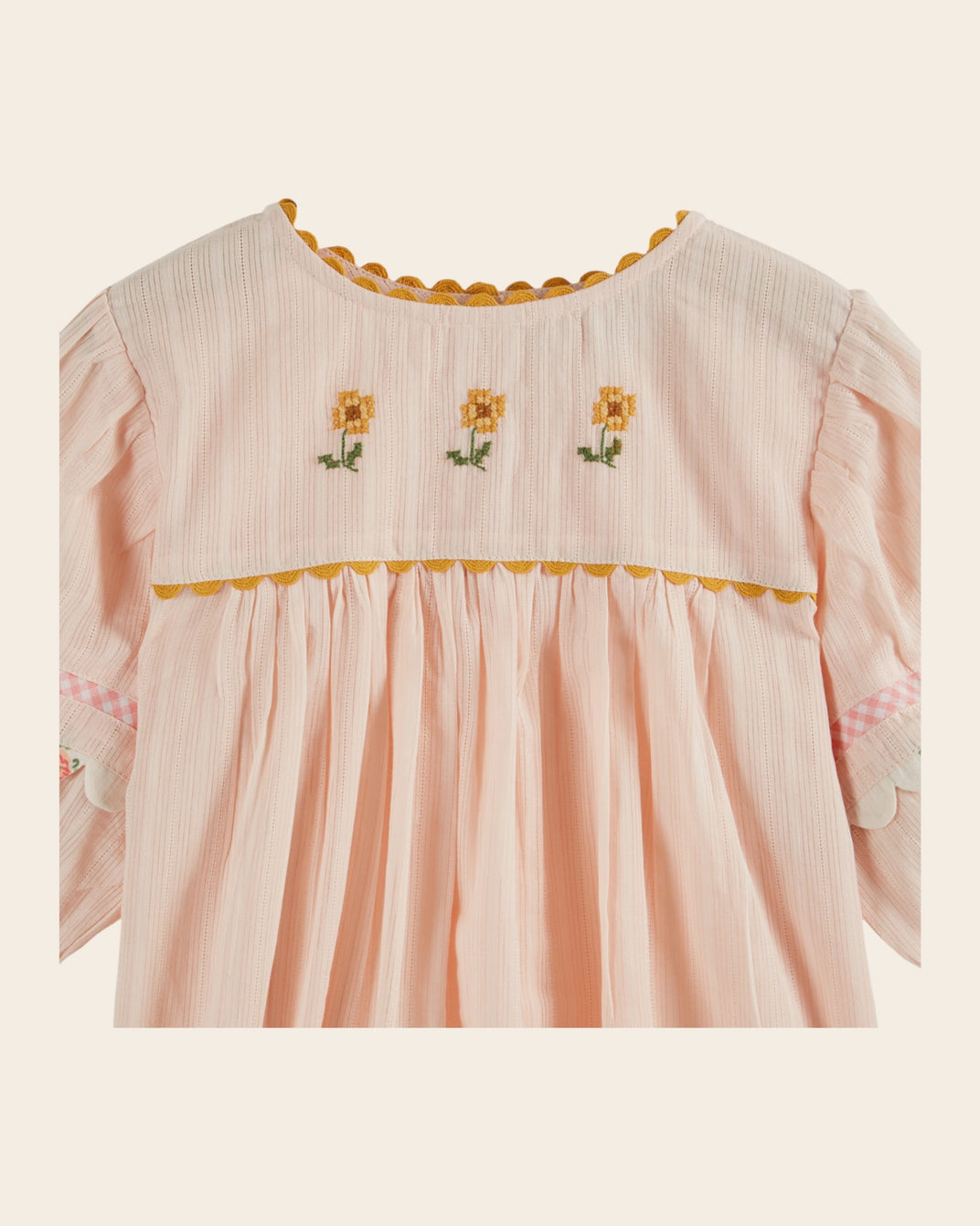 Blouse - Brodé fleurs rose