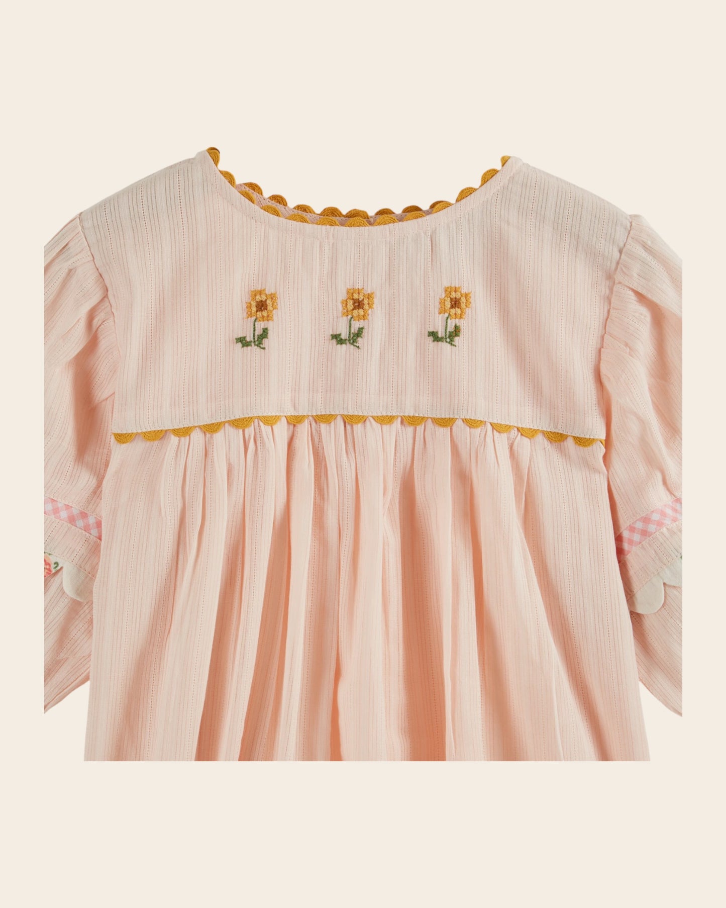 Blouse - Brodé fleurs rose