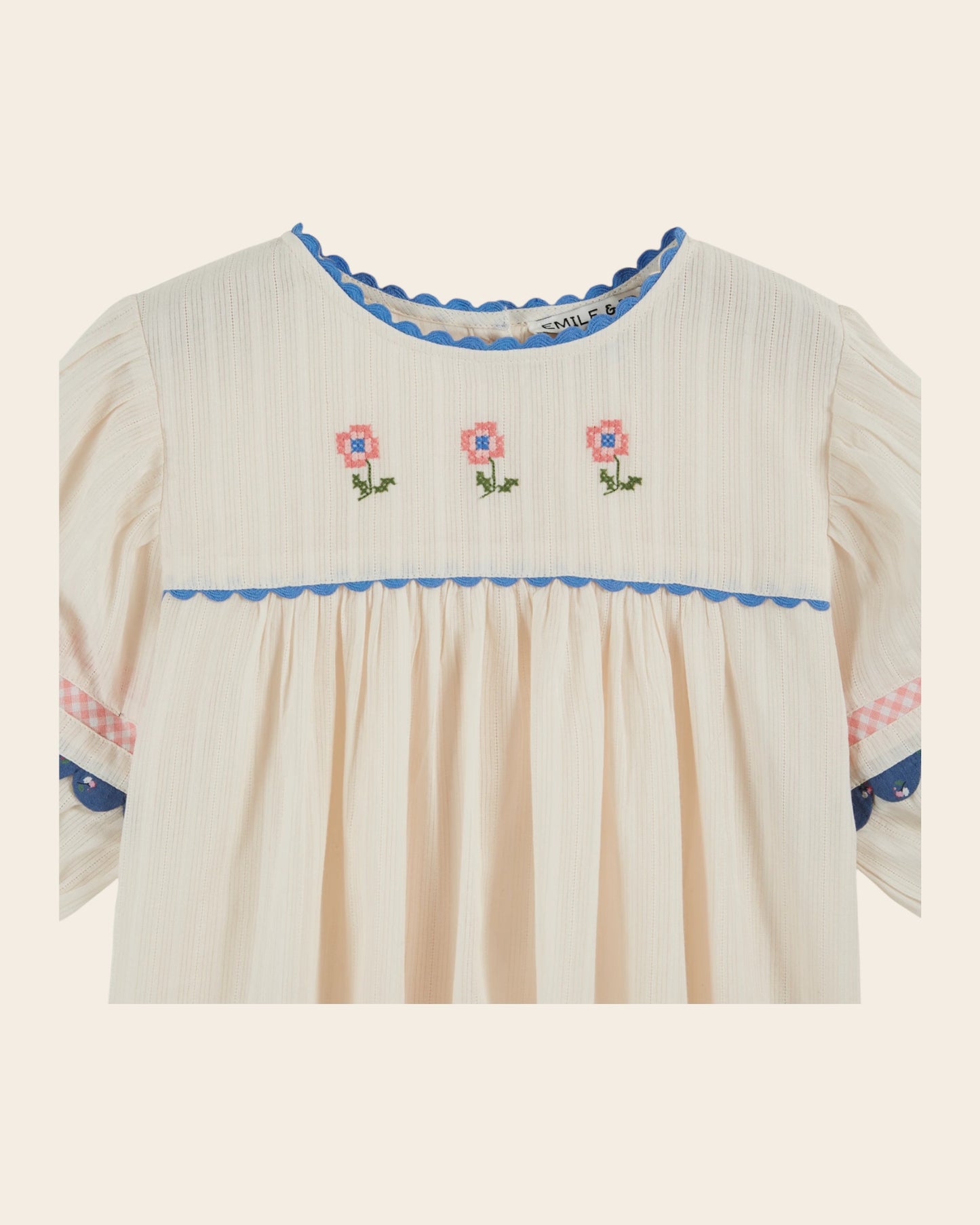 Blouse - Brodé fleurs crème