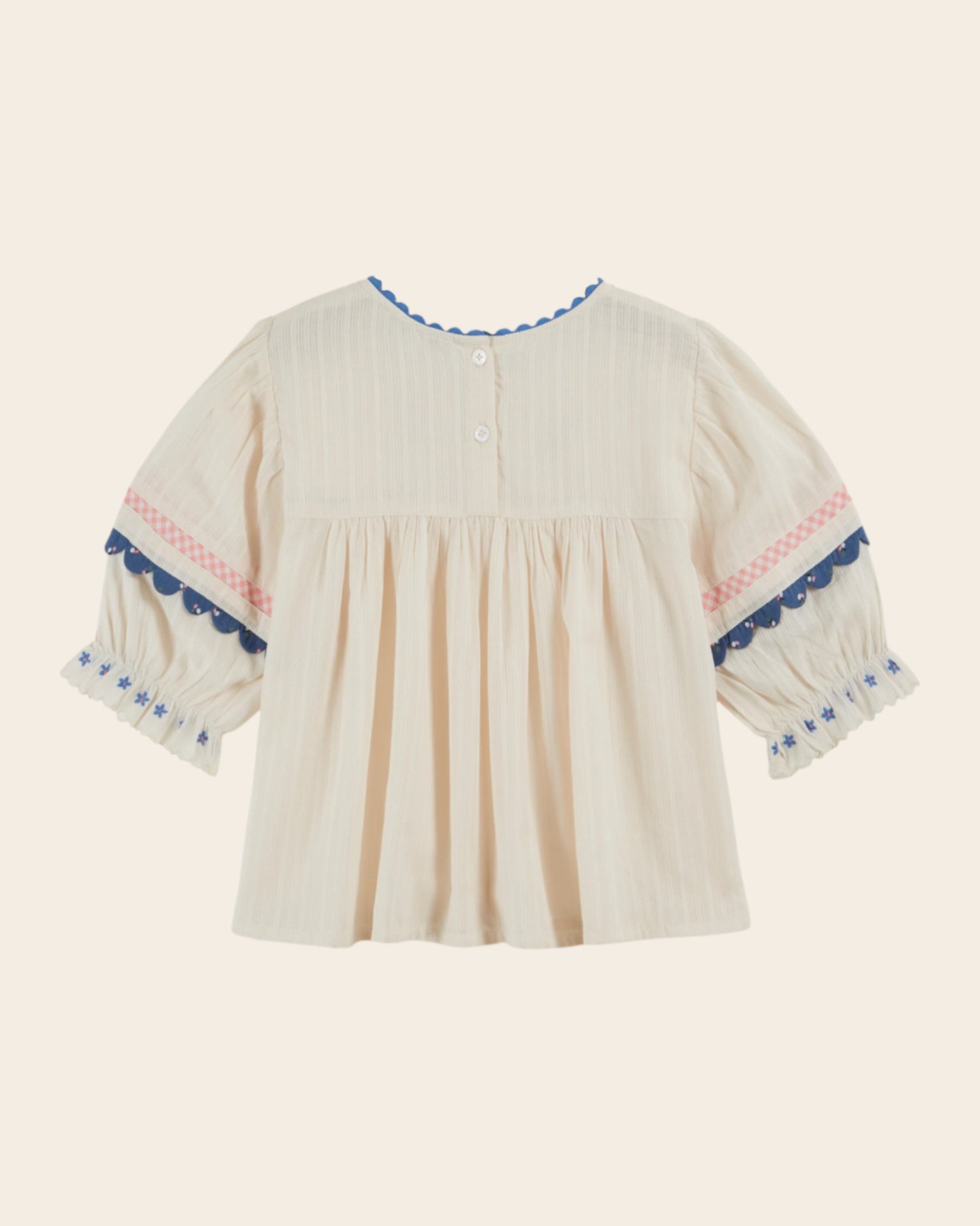 Blouse - Brodé fleurs crème