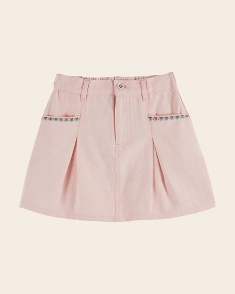 Jupe - Brodé cerises rose