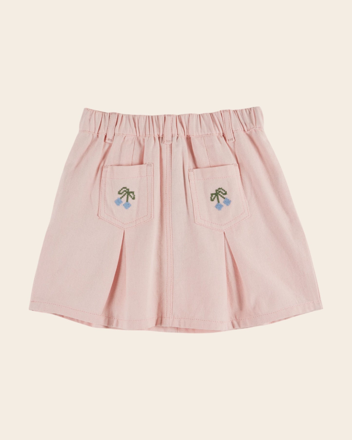 Jupe - Brodé cerises rose