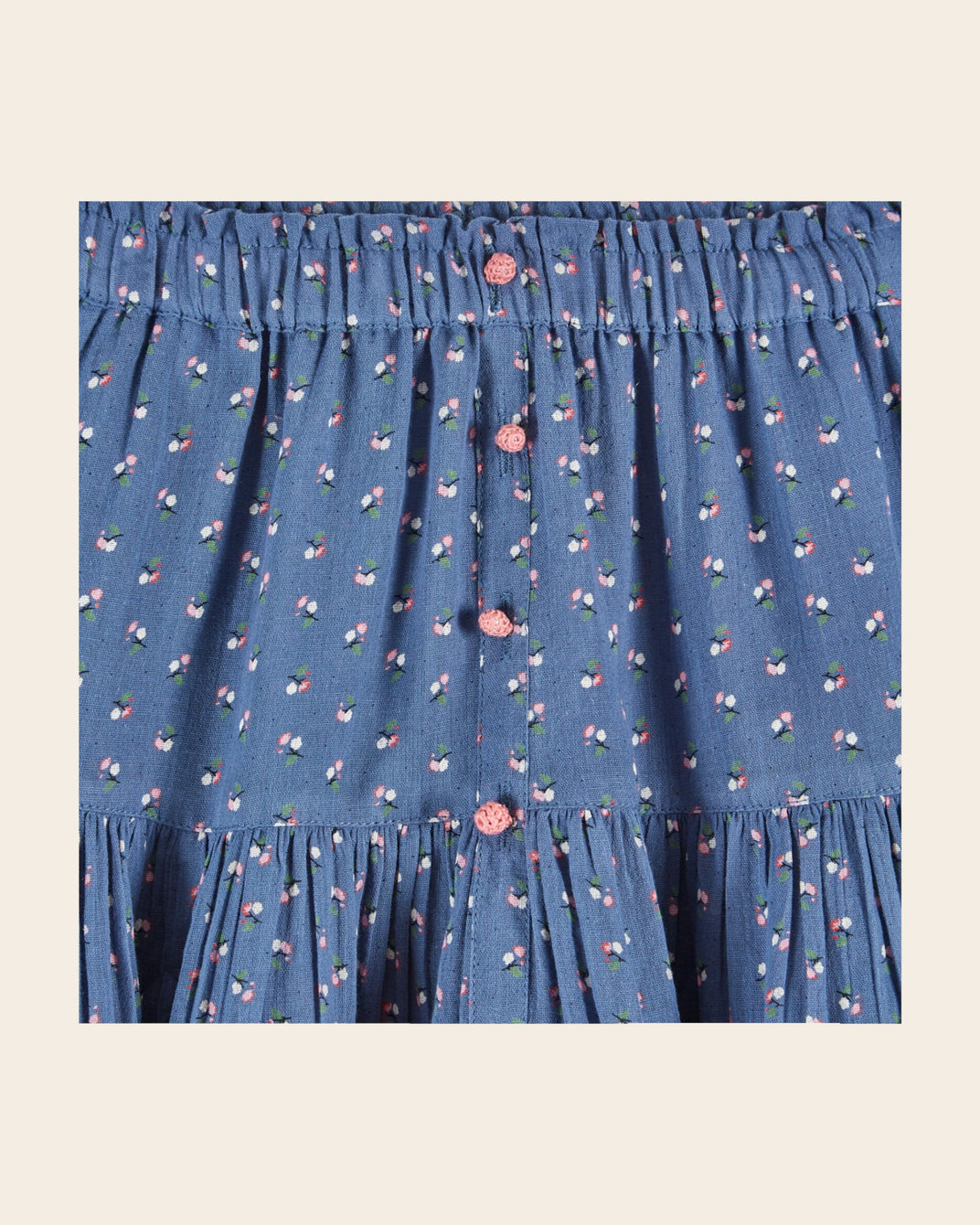 Jupe - Volanté mini fleurs bleu