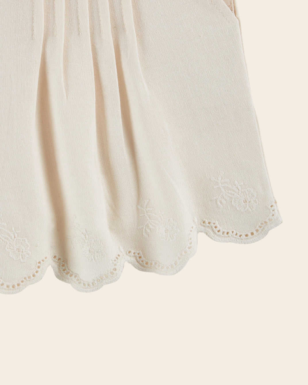 Short - À pont plissé écru