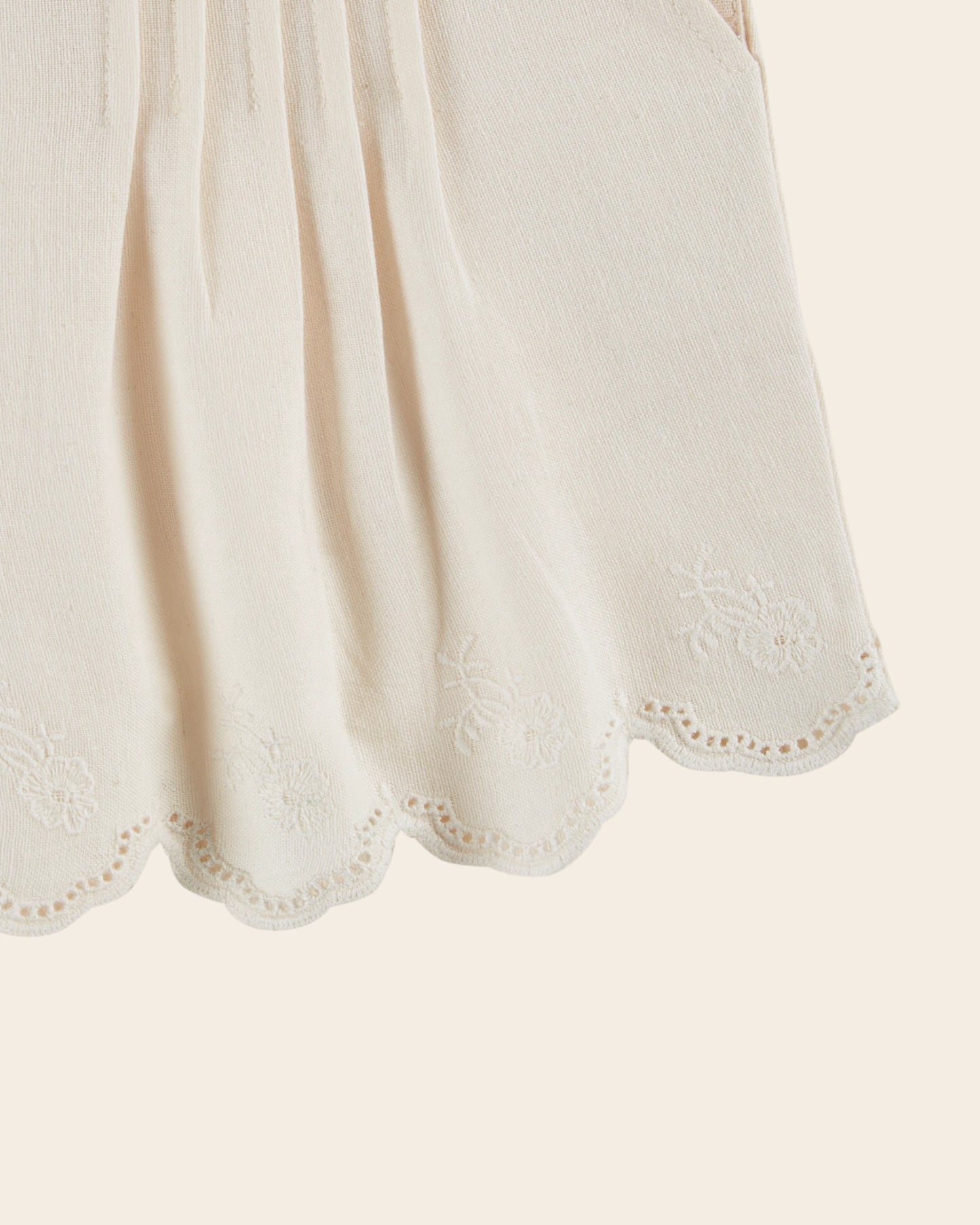 Short - À pont plissé écru