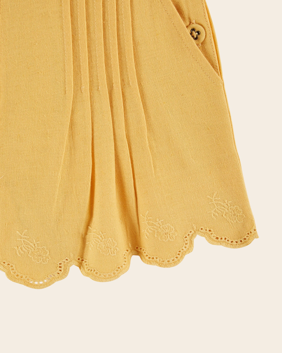 Short - À pont plissé jaune