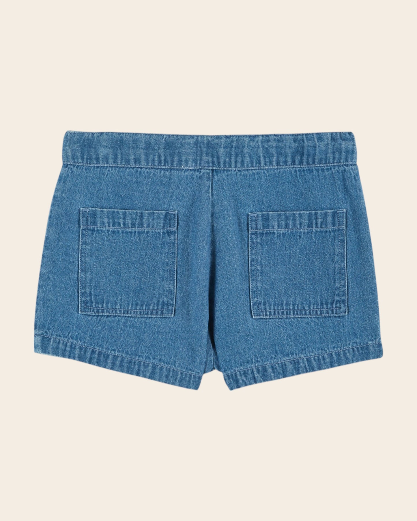 Short - Poches fleurs denim