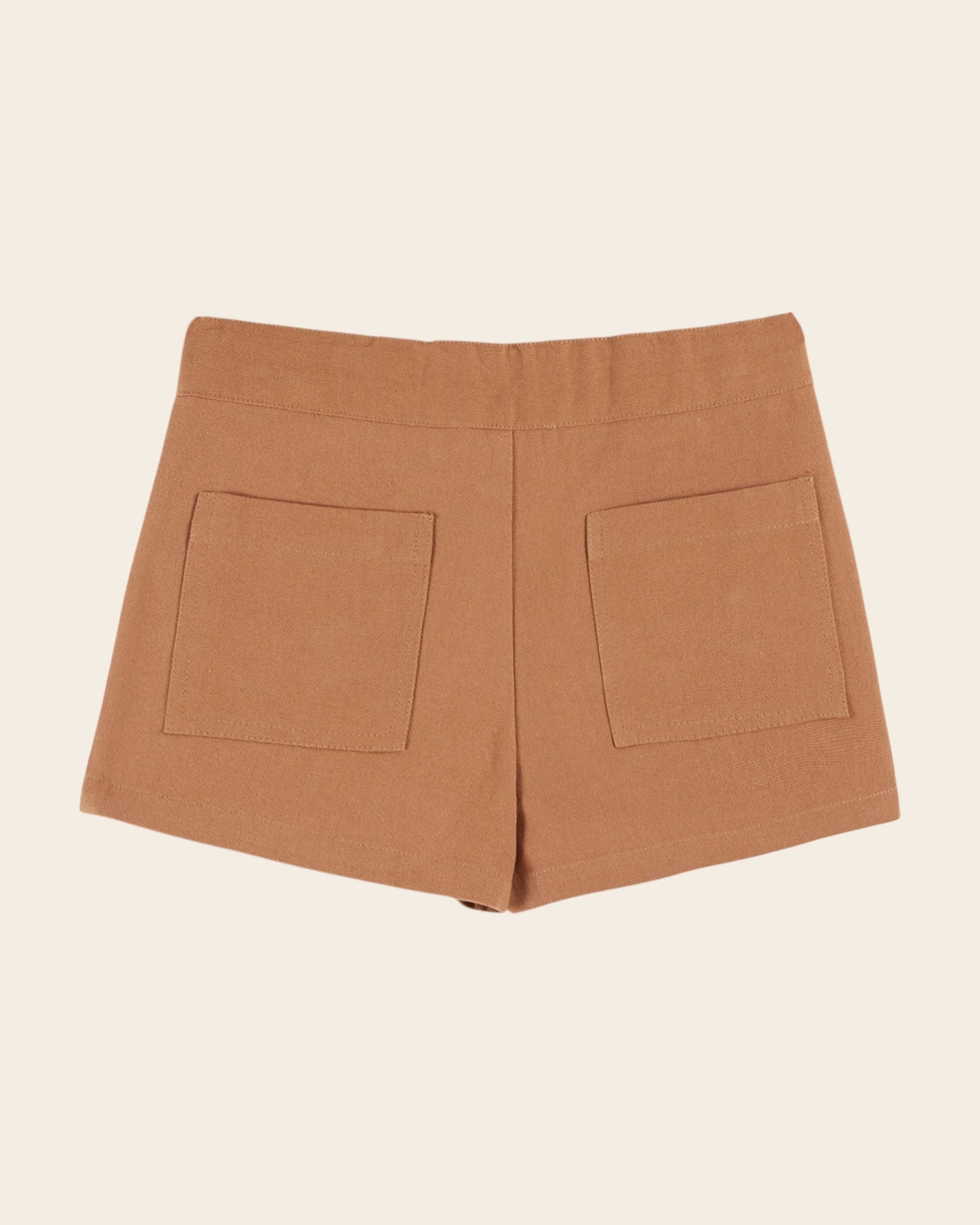 Short - Poches fleurs marron