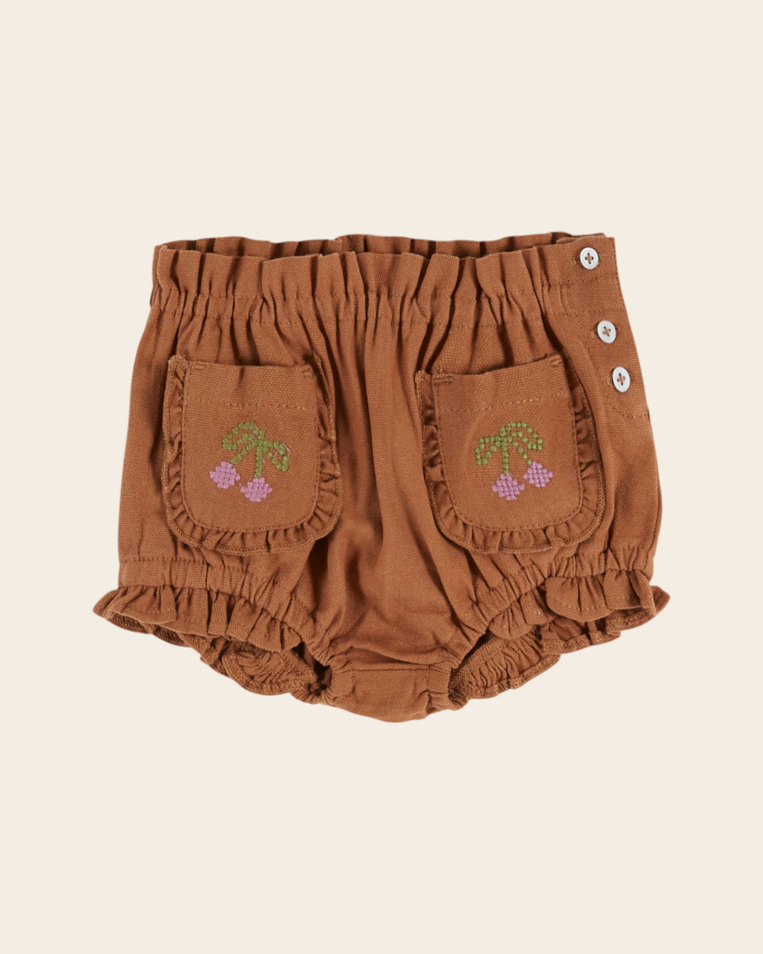 Bloomer - Poches brodées marron