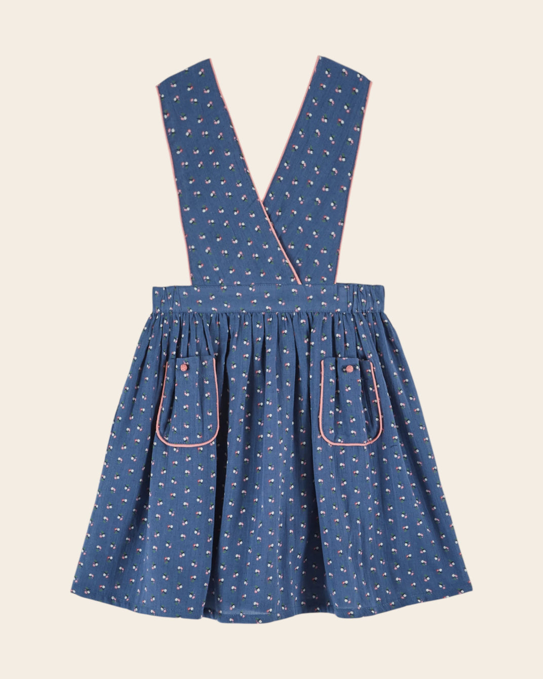 Robe tablier - Mini fleurs bleu