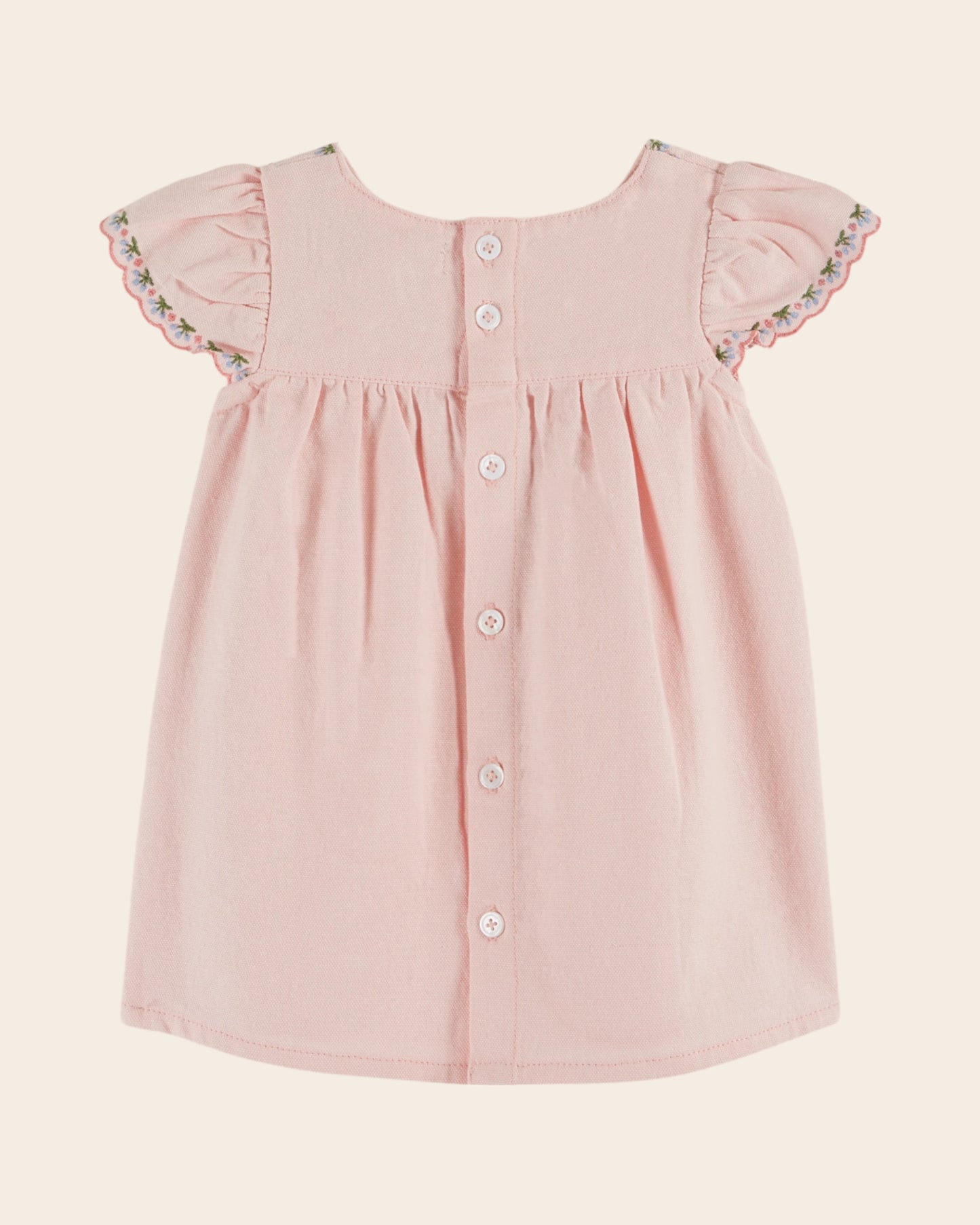 Robe bébé - Brodé cerises rose