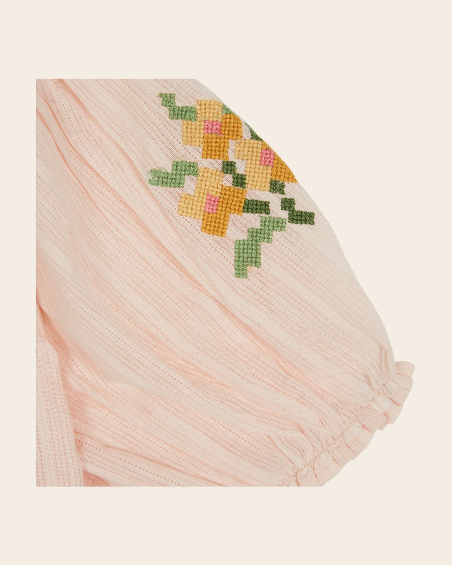 Robe - Brodée fleurs rose
