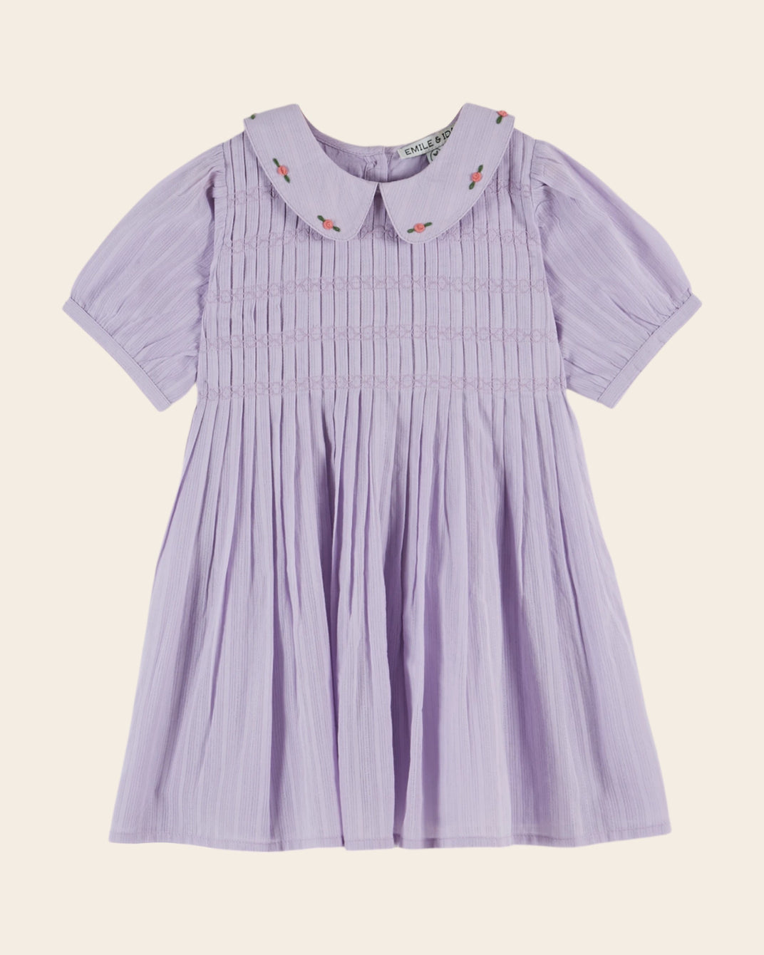 Robe - Brodé smocké violet