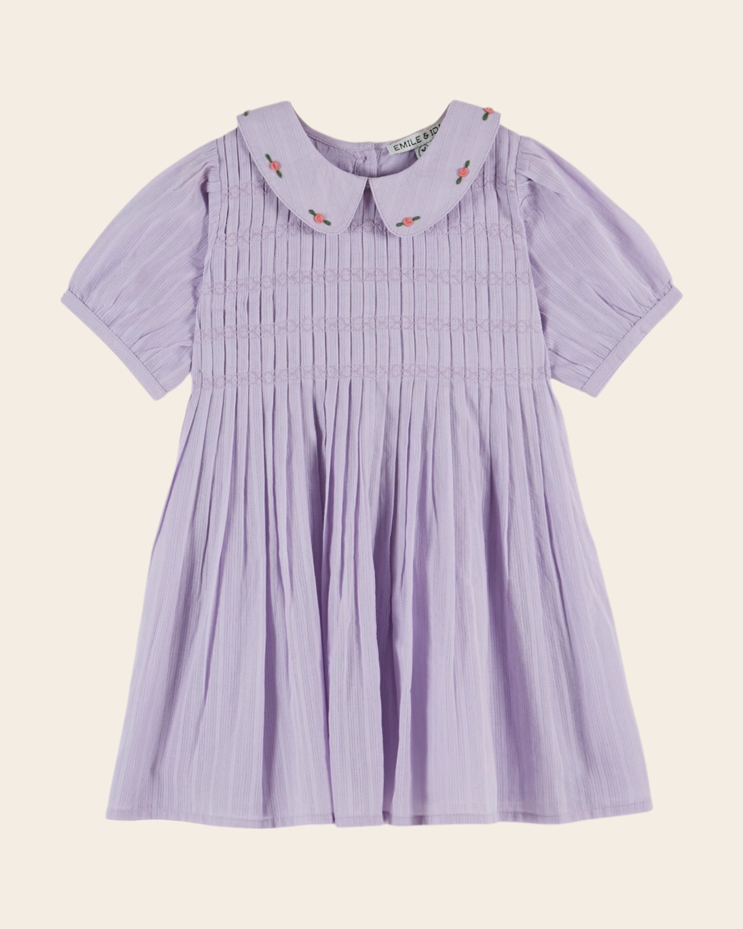 Robe - Brodé smocké violet