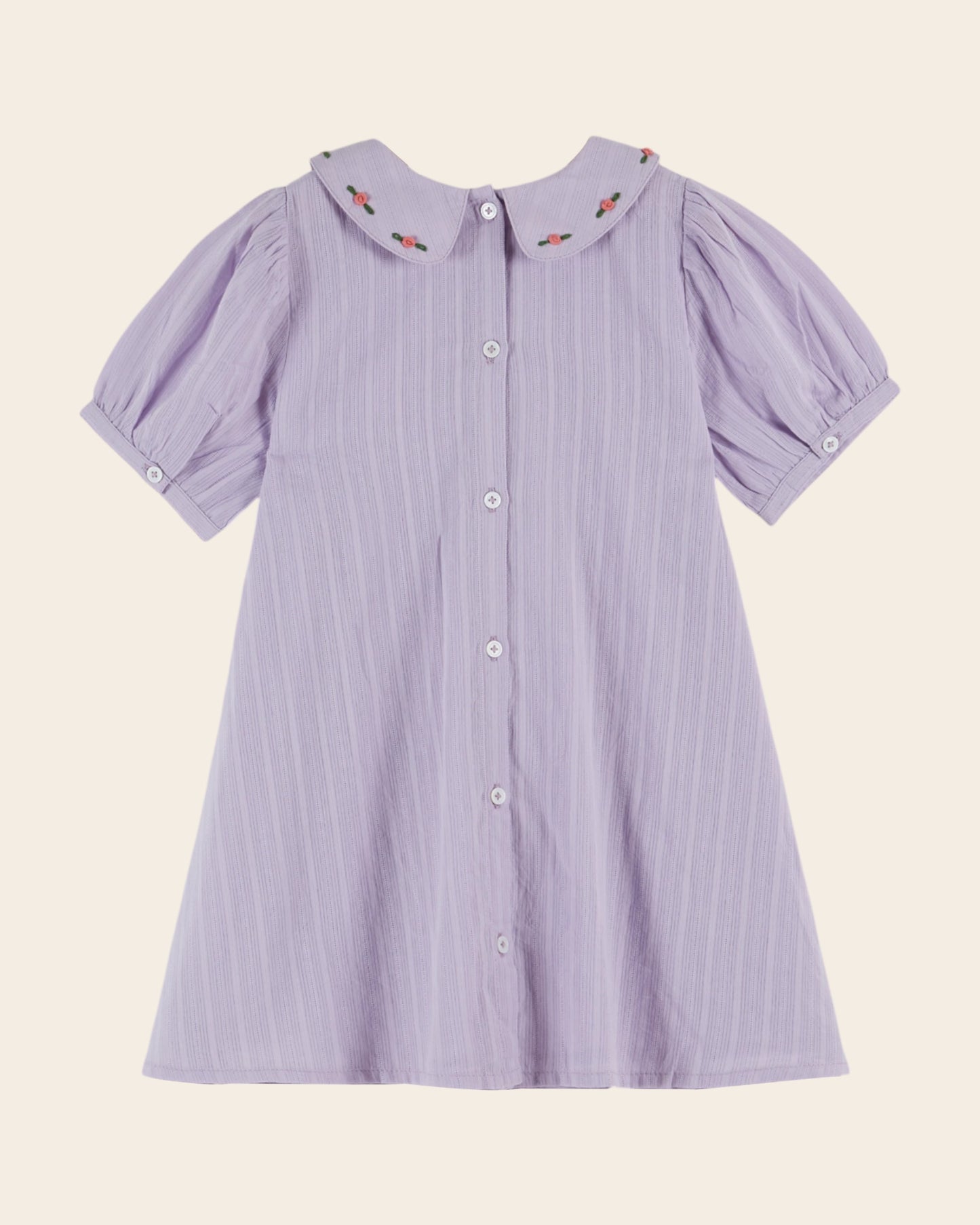 Robe - Brodé smocké violet