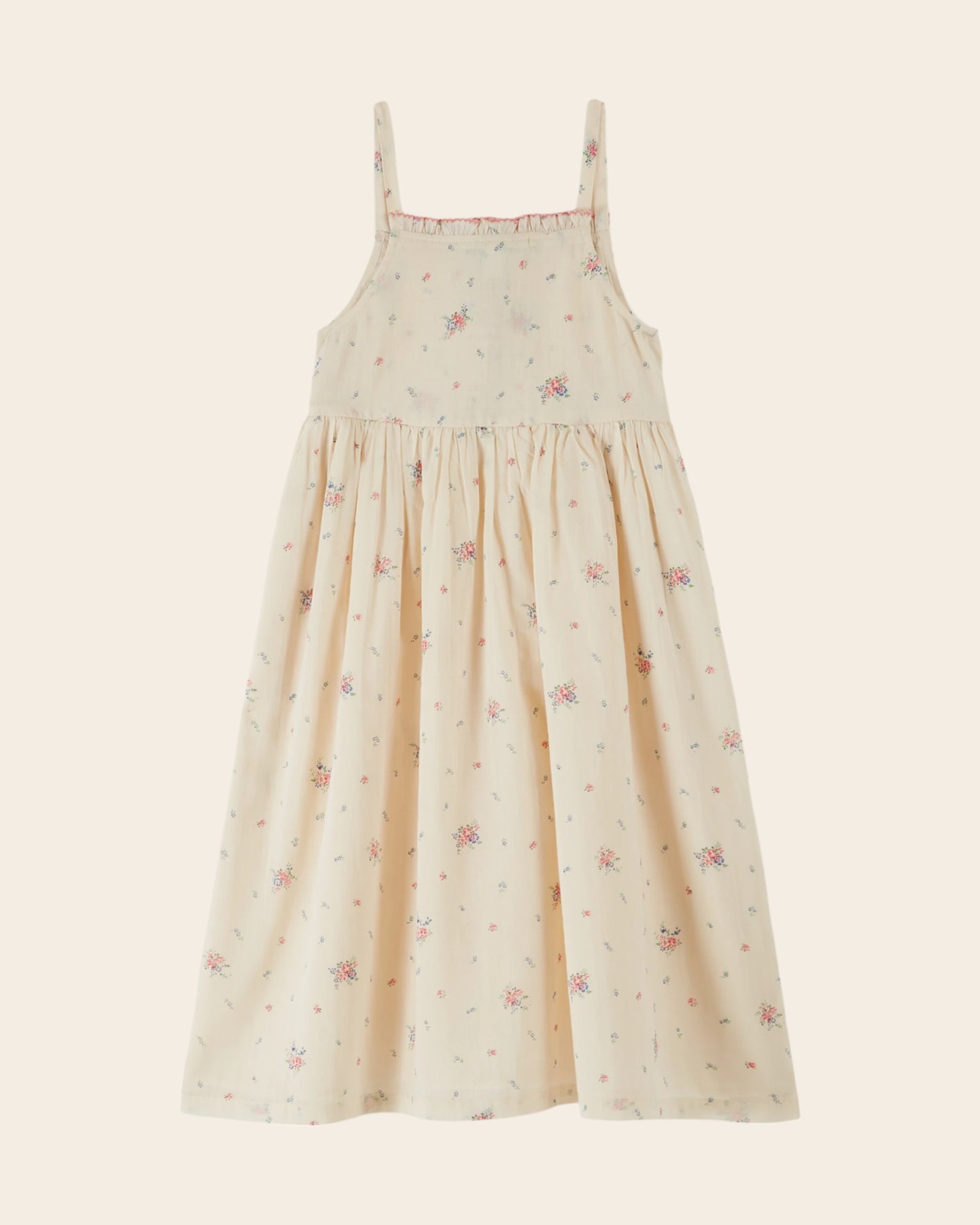 Robe longue - Nouée fleuri écru