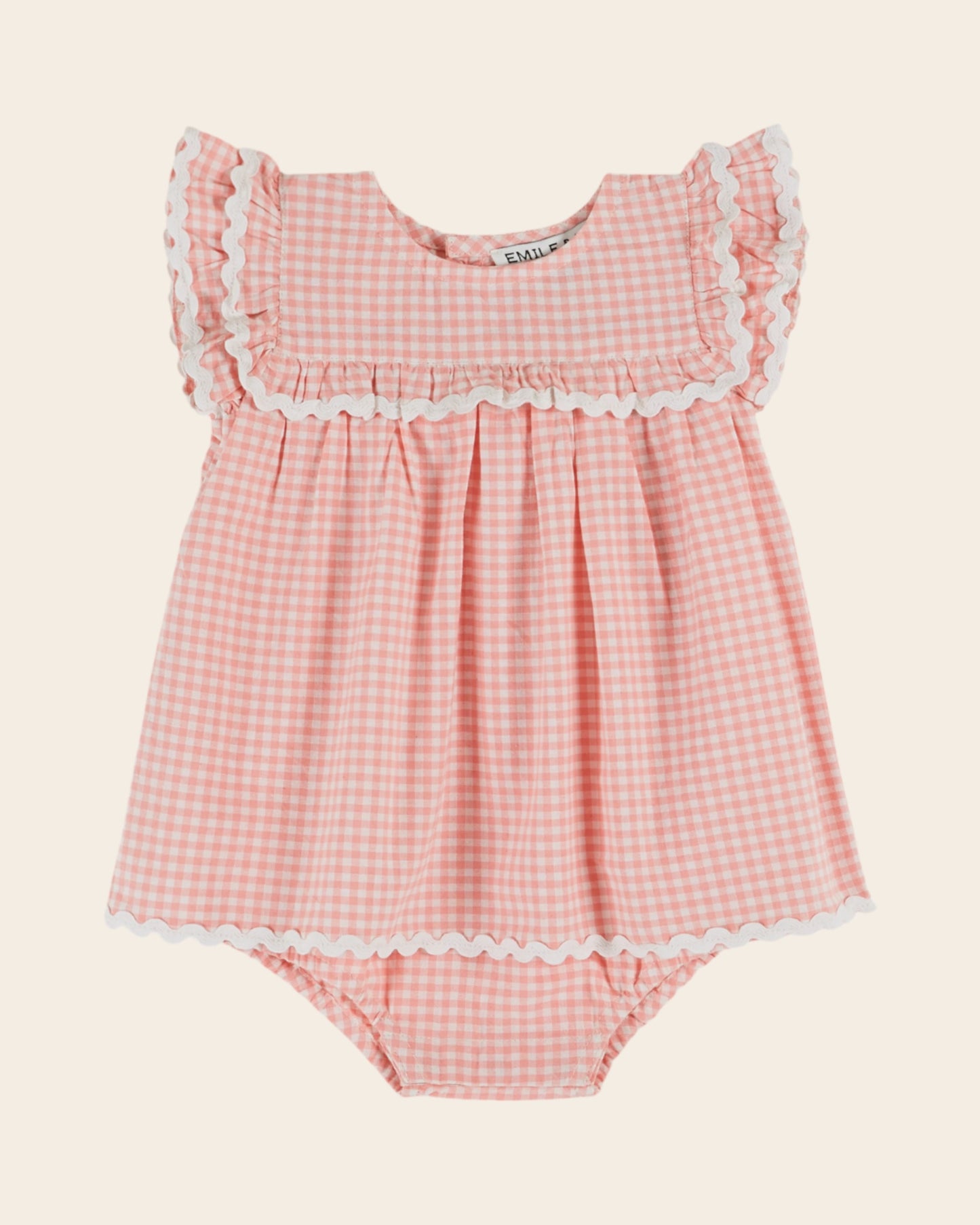 Robe barboteuse - Vichy rose
