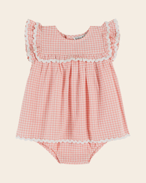 Robe barboteuse - Vichy rose